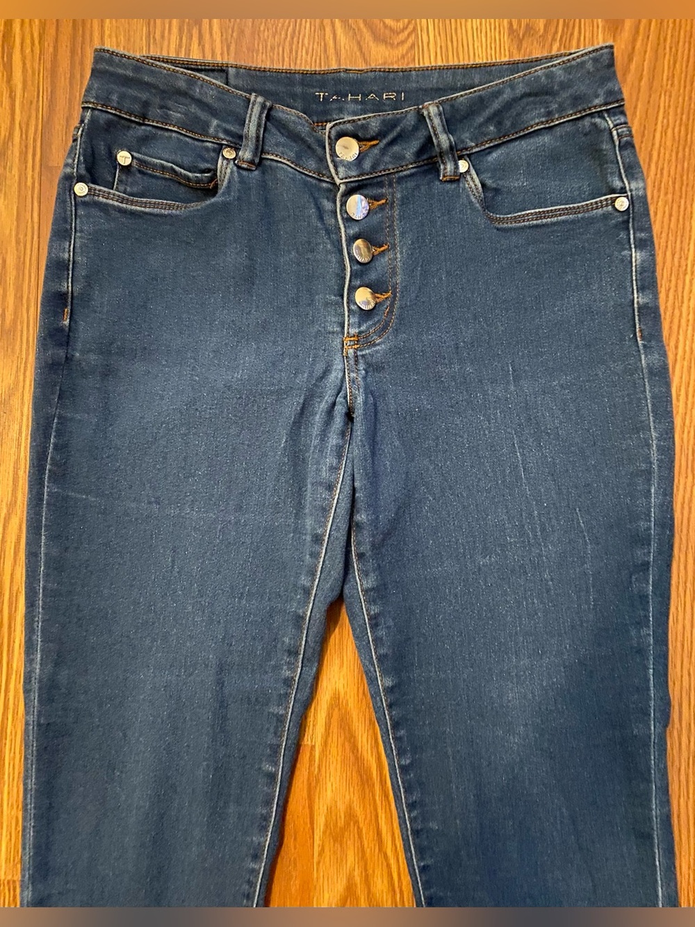 Tahari | Dark Blue Skinny Jeans with Button-Fly | Women’s Size 4/27